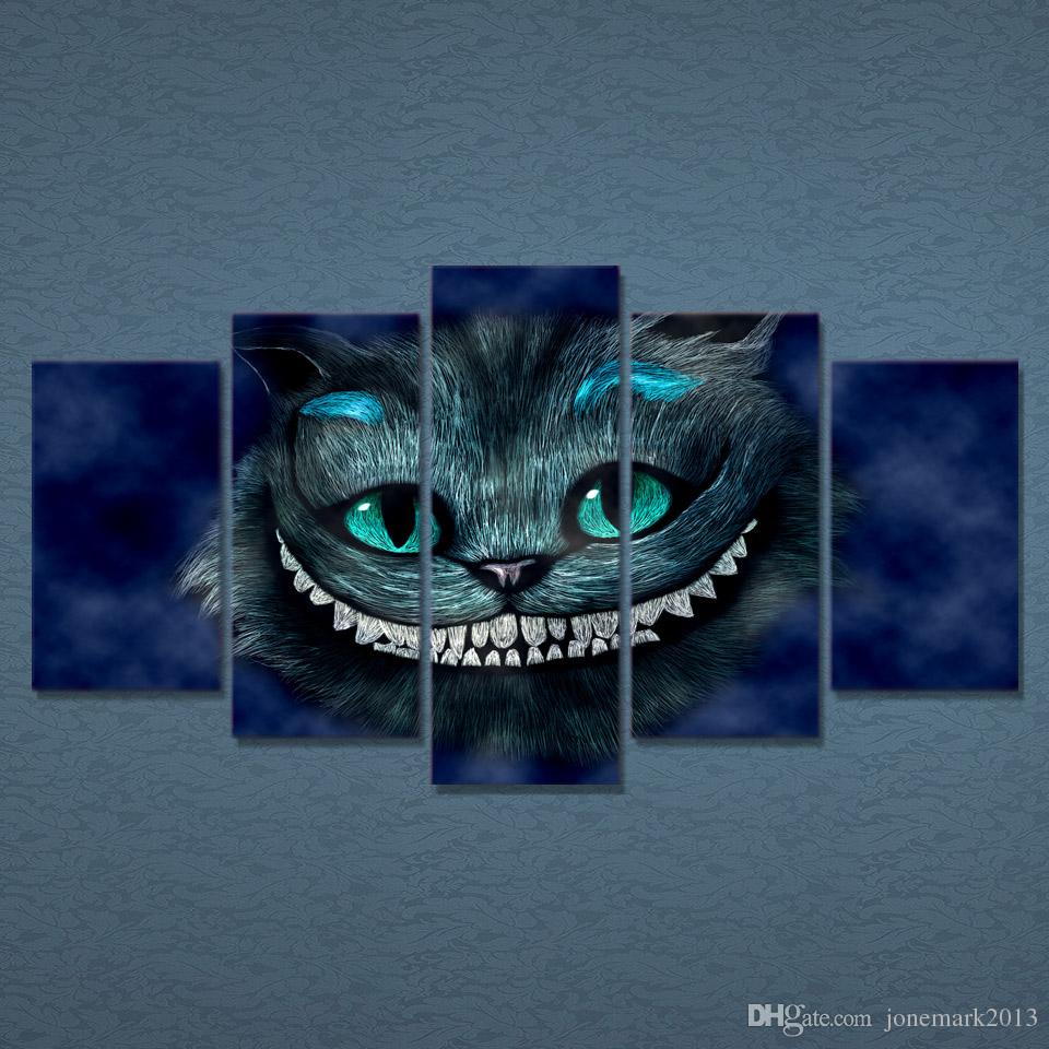 960x960 Discount Framed Hd Printed Cat Of Alice Wonderland Wall Art Poster - Alice In Wonderland Cat Painting