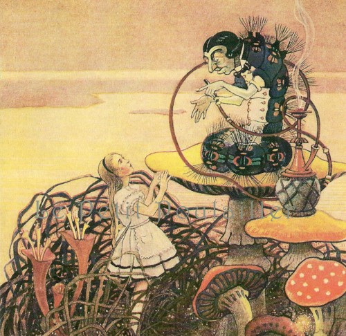 500x486 Caterpillar Raven's Bread - Alice In Wonderland Caterpillar Painting