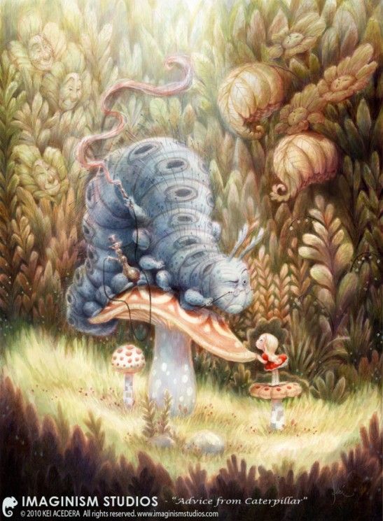 547x745 Kei Acedera Imaginism Studios Inc. Alice In Wonderland - Alice In Wonderland Caterpillar Painting