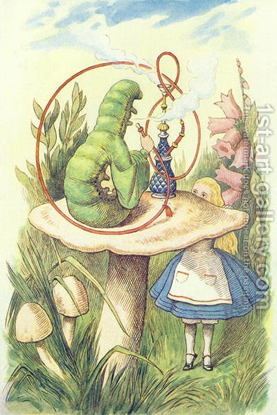 400x600 Alice Meets The Caterpillar, Illustration From Alice In Wonderland - Alice In Wonderland Caterpillar Painting