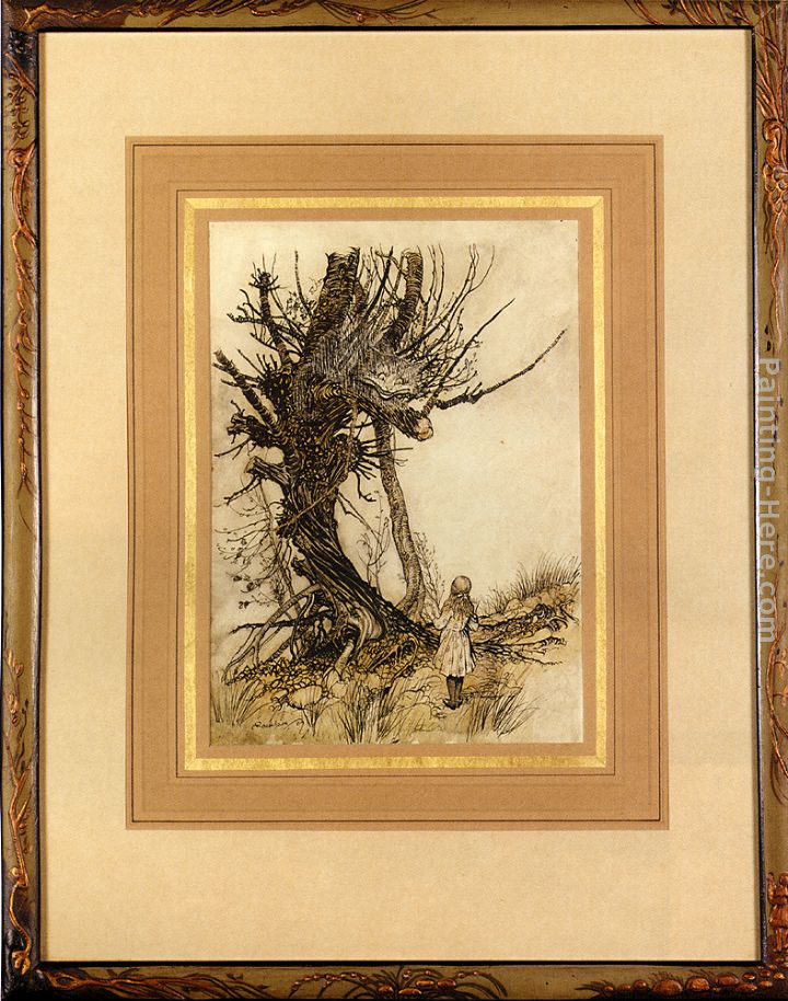 720x914 Arthur Rackham Alice In Wonderland Alice And The Cheshire Cat - Alice In Wonderland Oil Painting