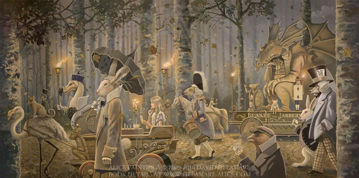 700x347 Image Closeup - Alice In Wonderland Oil Painting