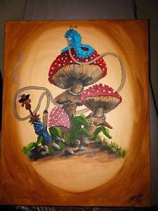 225x300 New! 5 Pc Oil Painting Set Alice In Wonderland Stretched Canvas - Alice In Wonderland Oil Painting