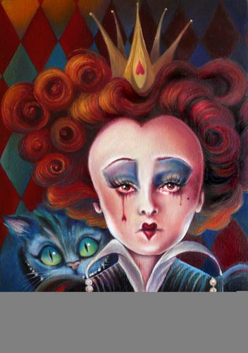 352x500 Red Queen Oil Painting - Alice In Wonderland Oil Painting
