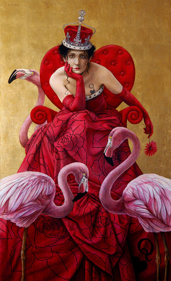 547x900 The Queen Of Hearts From Alice In Wonderland Painting By Jose Luis - Alice In Wonderland Oil Painting