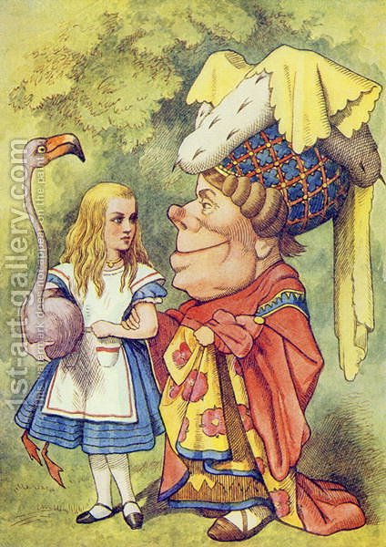 424x600 Alice With The Duchess, Illustration From Alice In Wonderland By - Alice In Wonderland Oil Painting