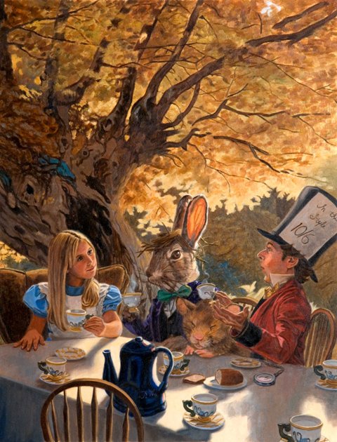 480x630 Announcing The Debut Of The Jackson Seven - Alice In Wonderland Oil Painting