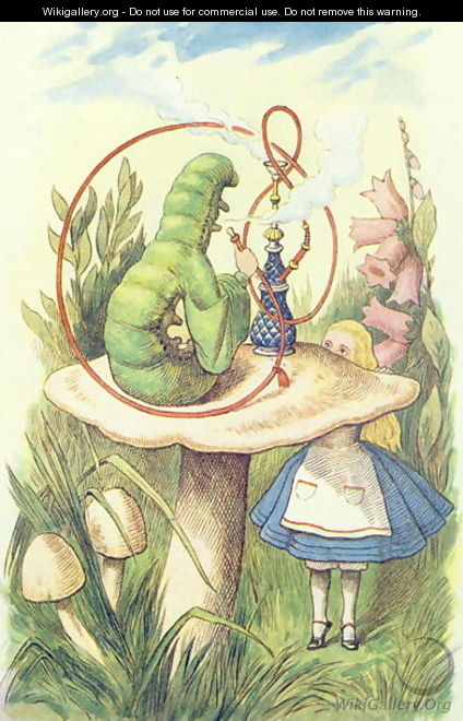 424x660 Alice Meets The Caterpillar, Illustration From Alice In Wonderland - Alice In Wonderland Painting