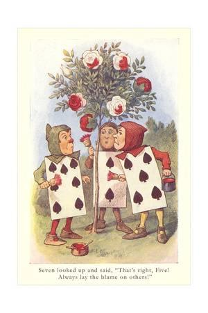 300x450 Alice In Wonderland, Painting Roses Art Print - Alice In Wonderland Painting