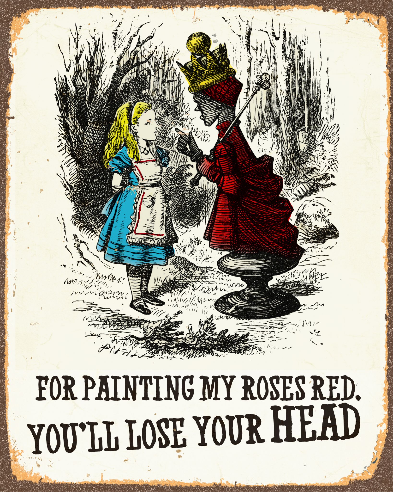 1638x2048 Alice In Wonderland Painting My Rose Off With Your Head - Alice In Wonderland Painting