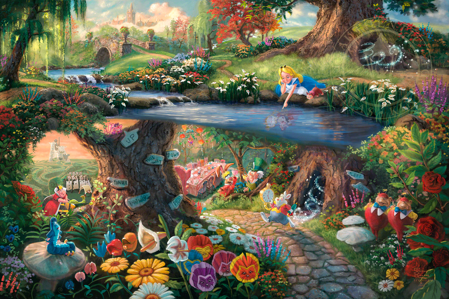 1500x1000 Disney's Alice In Wonderland Jewel Edition Art The Thomas - Alice In Wonderland Painting