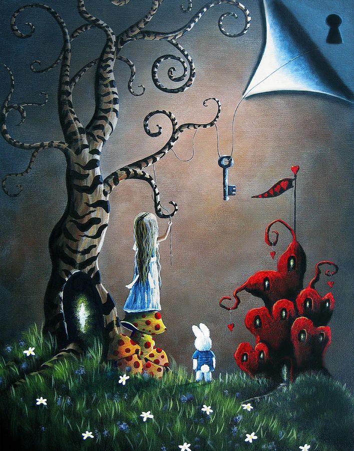 707x900 Alice, Mixed Media - Alice In Wonderland Painting