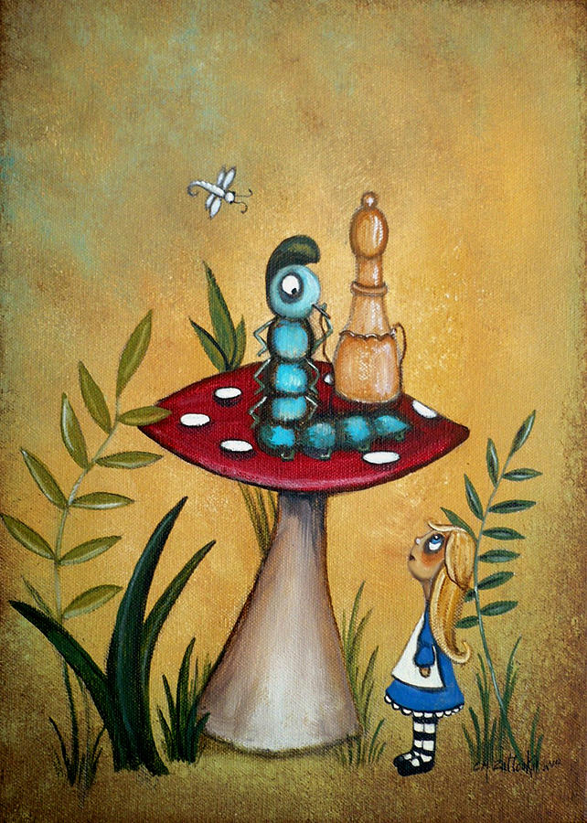 642x900 Alice In Wonderland Art Alice And The Caterpillar Painting By - Alice In Wonderland Painting