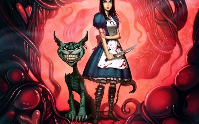 640x400 Dark Alice In Wonderland Alice Madness Returns Cheshire Cat - Alice Madness Returns Painting