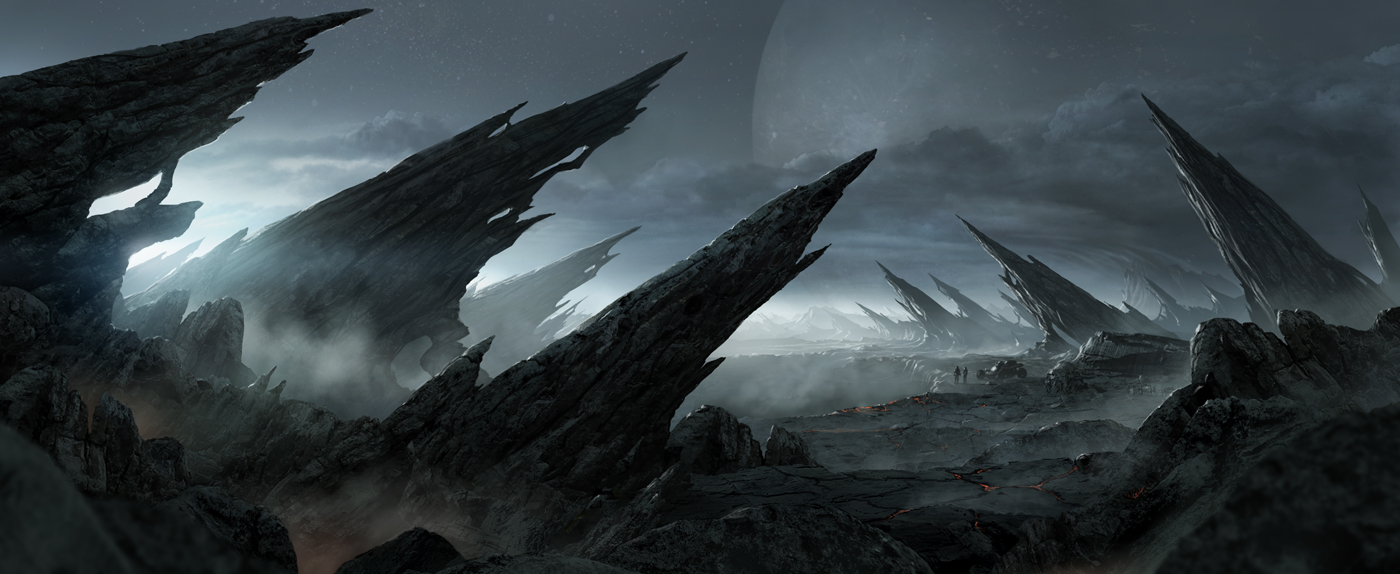 1400x574 Alien Landscape By Andreewallin - Alien Landscape Painting