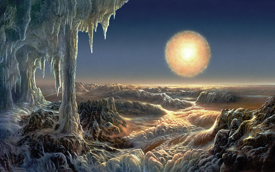 900x562 Ice World Painting By Don Dixon - Alien Landscape Painting