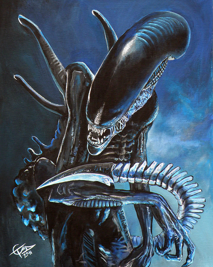 720x900 Alien Painting By Tom Carlton - Alien Painting