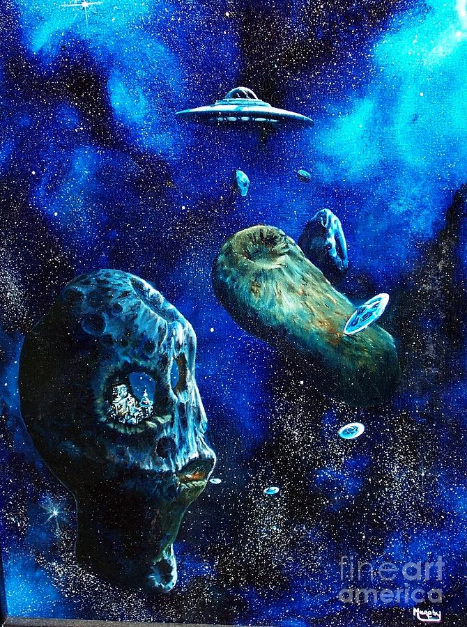 670x900 Alien Space Hideout Painting By Murphy Elliott - Alien Painting