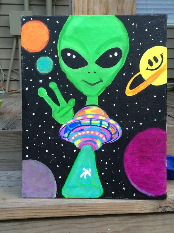 570x760 Alien Ufo Painting - Alien Painting