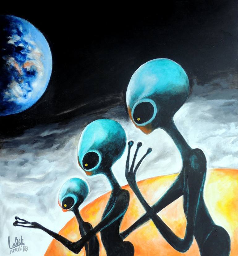 770x829 Saatchi Art Alien Painting By Lalit Jain - Alien Painting