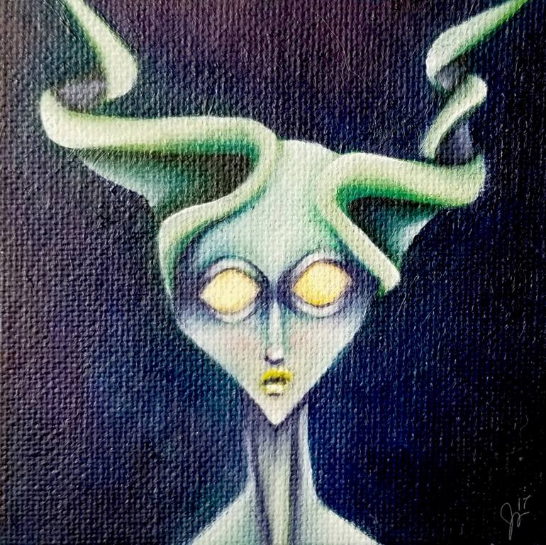 770x769 Saatchi Art Mother Alien Painting By Jaye Jones - Alien Painting