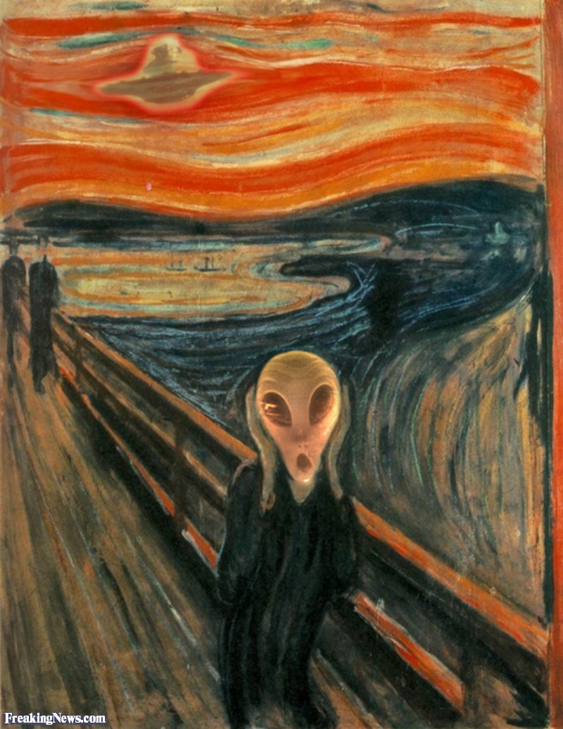 800x1036 The Scream Alien Painting By Munch Pictures - Alien Painting