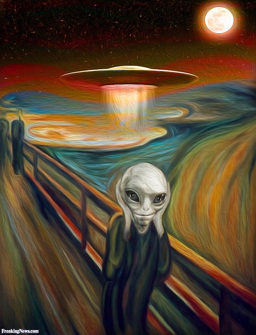 995x1300 Alien Munch The Scream - Alien Painting