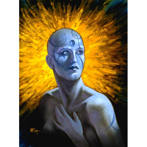 500x500 Alien Blues Oil Painting - Alien Painting
