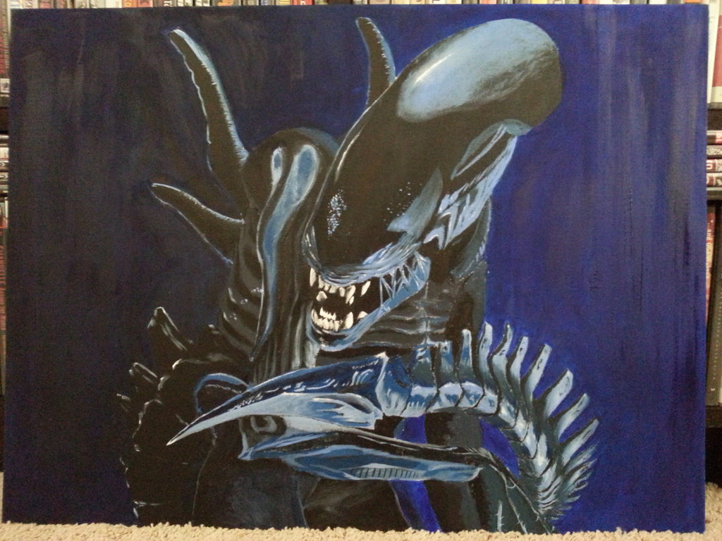 1024x768 Alien Oil Painting By Alkiloyd - Alien Painting