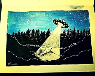 320x256 Ufo Drawings On Paigeeworld. Pictures Of Ufo - Alien Spaceship Painting