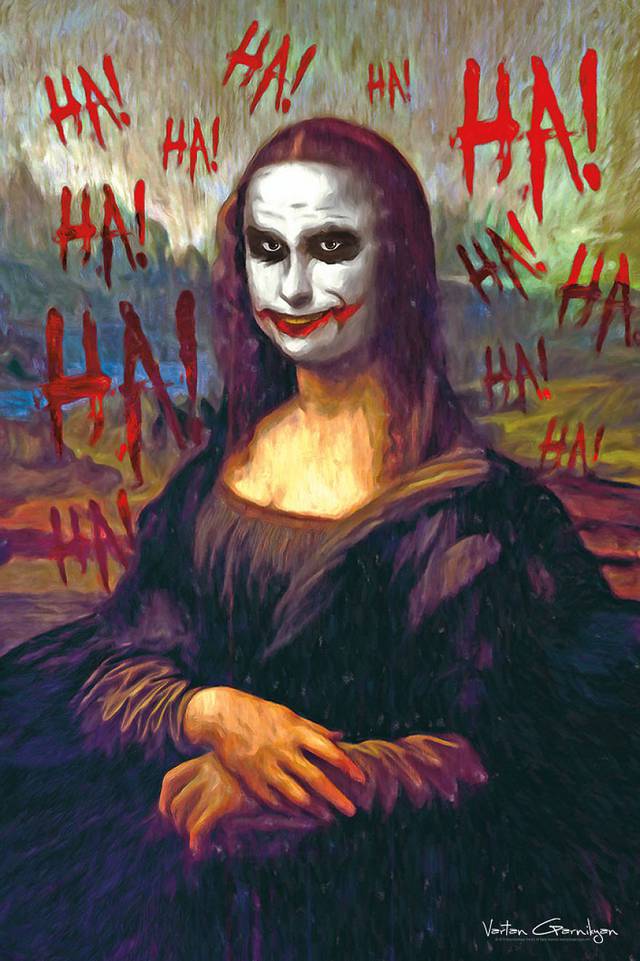 640x961 Famous Paintings Transformed Into Batman Pop Art Fubiz Media - All 4 Jokers Painting