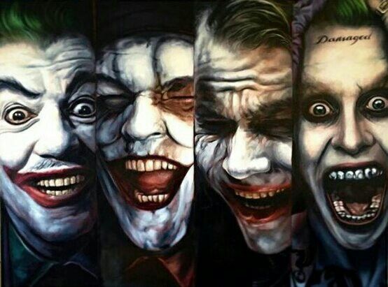 554x411 Painting Off All Of Our Live Action Jokers The Dark Knight - All Jokers Painting