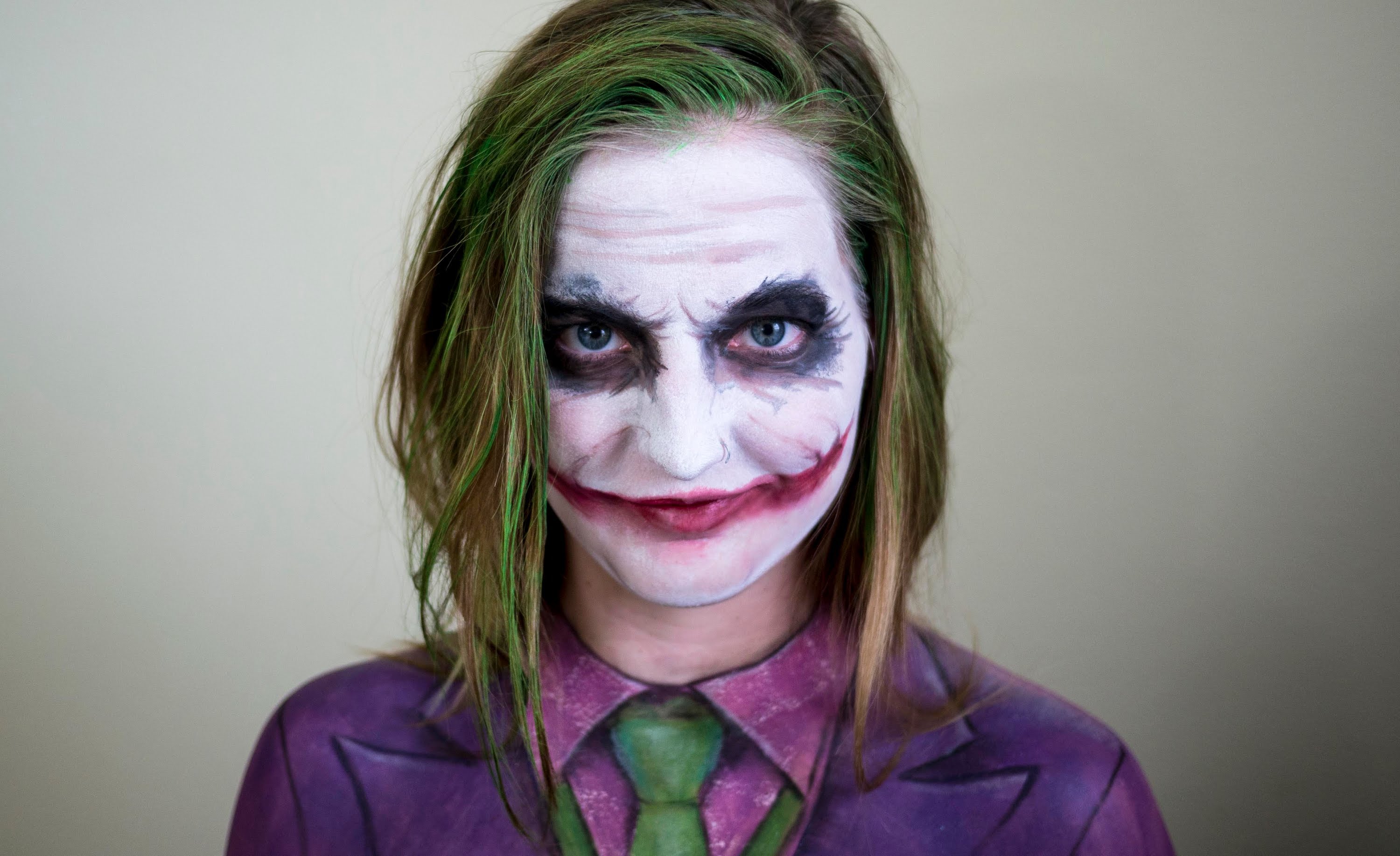 3000x1834 The Joker Face And Body Paint - All Jokers Painting