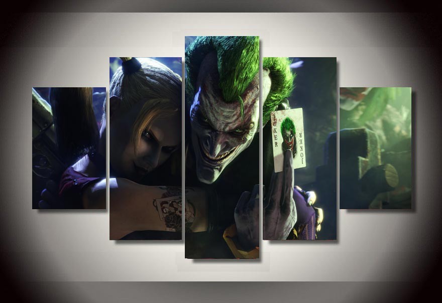 880x604 Canvas Wall Art Printed Joker And Harley Quinn Picture Painting - All Jokers Painting