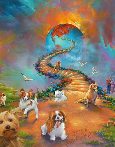 400x513 Canine Spirituality Do Dogs Go To Heaven Paw Castle - All Pets Go To Heaven Painting