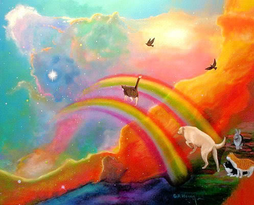 497x401 For Happy Nanny - All Pets Go To Heaven Painting