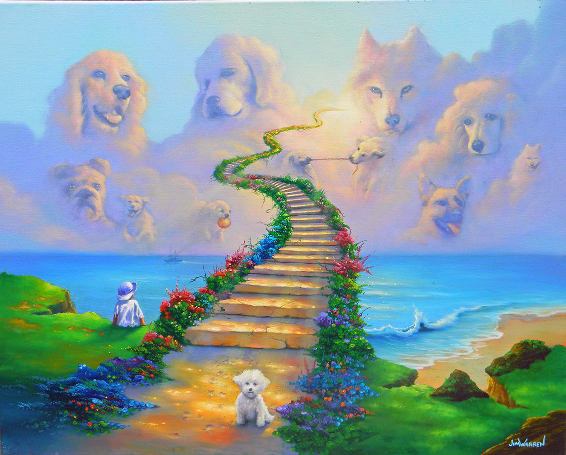 1119x899 All Dogs Go To Heaven - All Pets Go To Heaven Painting