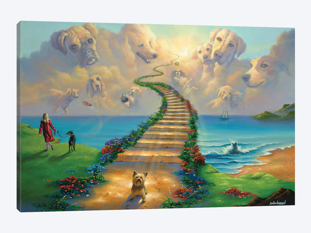 1000x750 All Dogs Go To Heaven Iii Canvas Artwork By Jim Warren Icanvas - All Pets Go To Heaven Painting