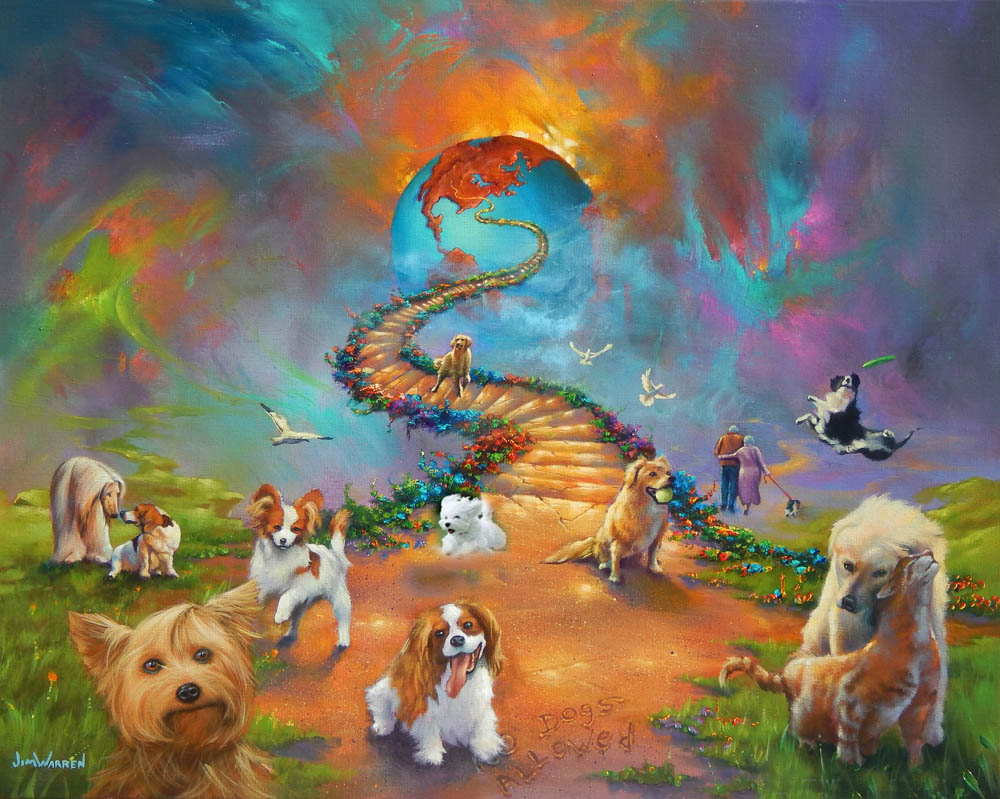 1000x799 All Dogs Go To Heaven 4 - All Pets Go To Heaven Painting