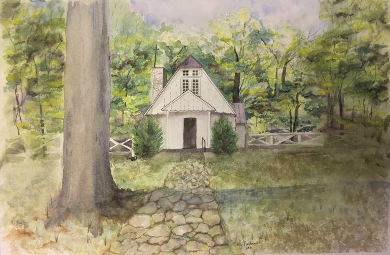 770x504 Saatchi Art All Saints Chapel, Stony Point, Virginia Painting By - All Saints Painting