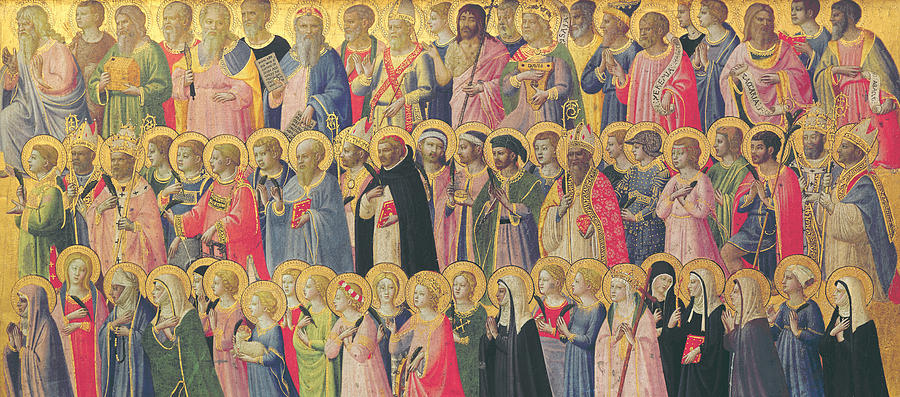 900x397 The Forerunners Of Christ With Saints And Martyrs Painting By Fra - All Saints Painting