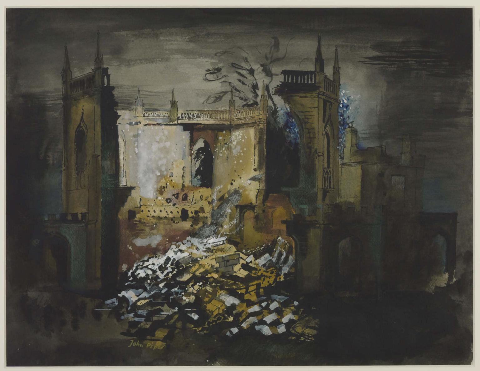 1536x1186 All Saints Chapel, Bath', John Piper, 1942 Tate - All Saints Painting