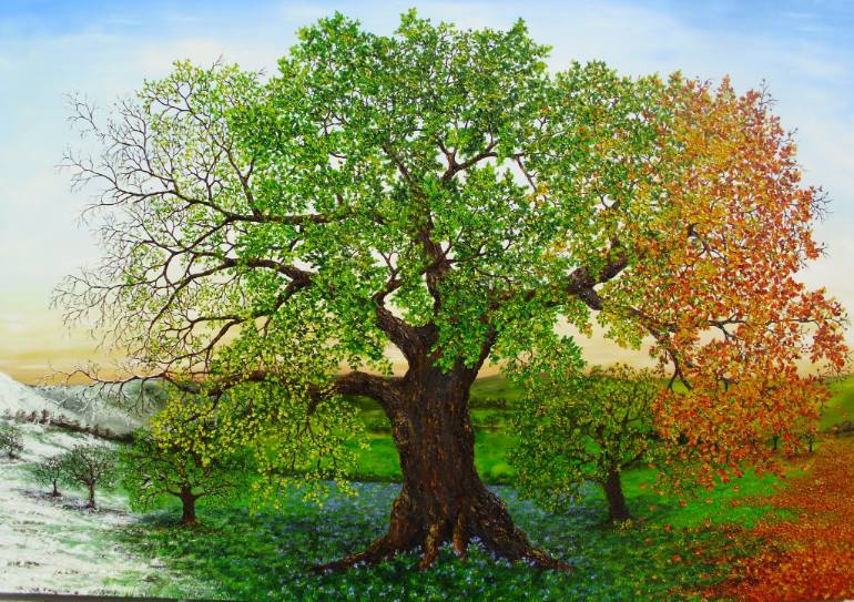 770x543 Saatchi Art An Oak For All Seasons Painting By Hazel Thomson - All Seasons Painting