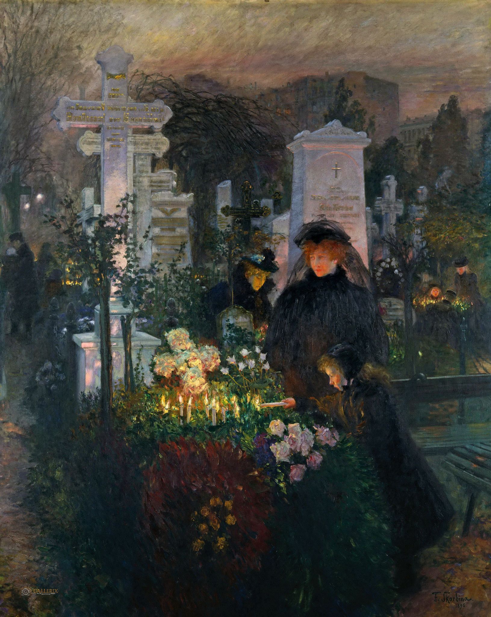 1631x2048 Franz Skarbina - All Souls Day Painting