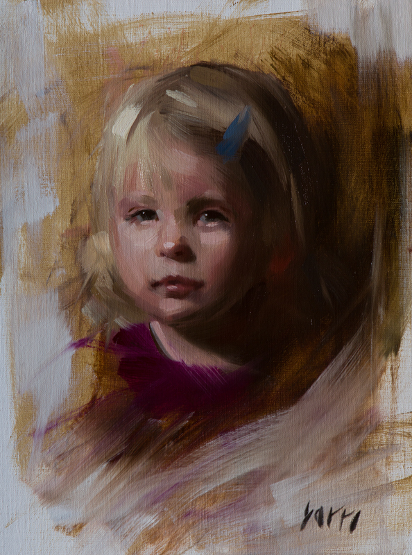 594x800 Milla, Alla Prima Portrait, Oil On Canvas, 30 X 40 Cm - Alla Prima Painting