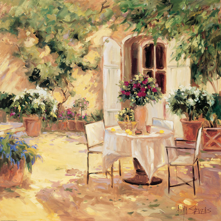 900x899 Country Villa Painting By Allayn Stevens - Allayn Stevens Painting