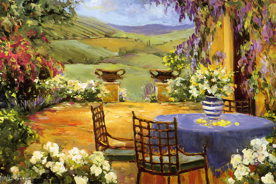 900x600 Countryside Terrace Painting By Allayn Stevens - Allayn Stevens Painting