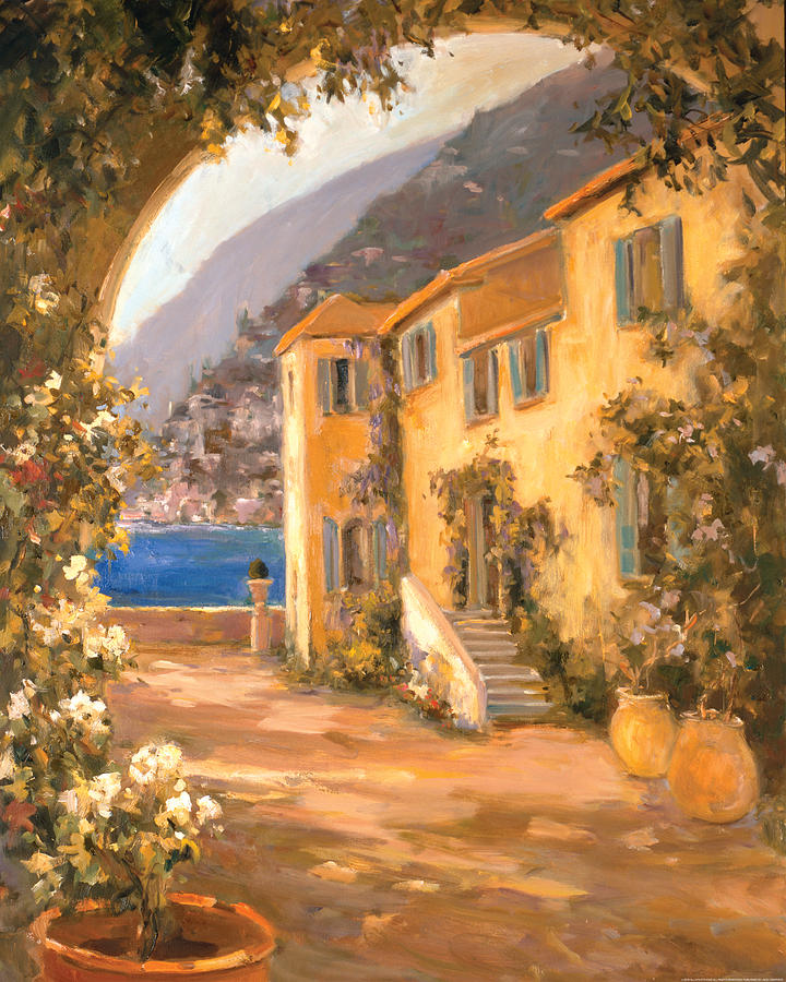 720x900 Italian Villa 1 Painting By Allayn Stevens - Allayn Stevens Painting