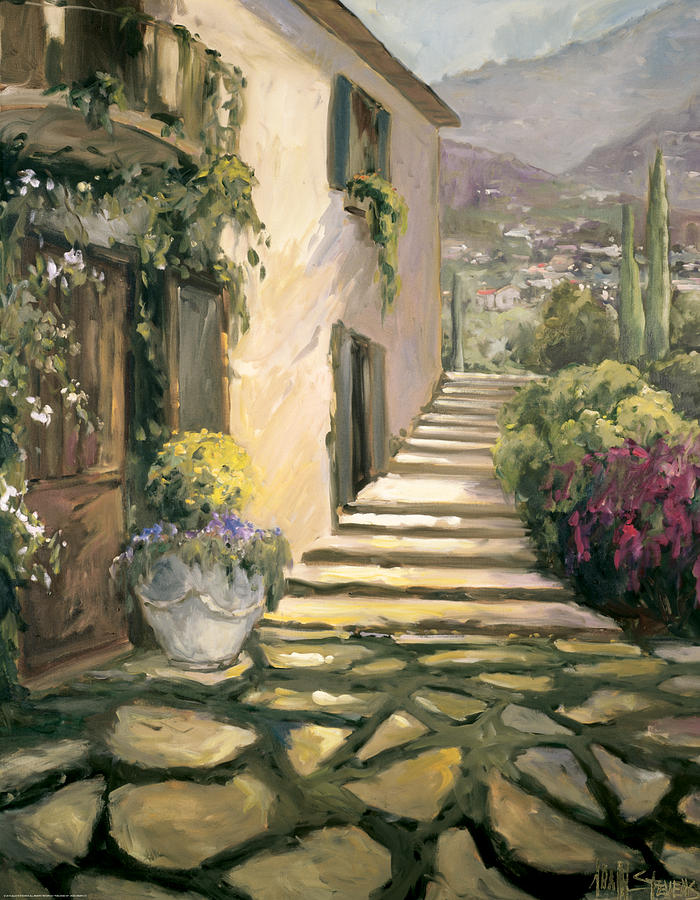 700x900 Sunlit Villa Ii Painting By Allayn Stevens - Allayn Stevens Painting
