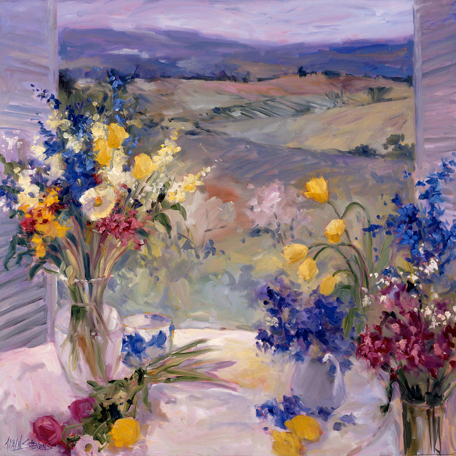 900x900 Tuscany Floral Painting By Allayn Stevens - Allayn Stevens Painting